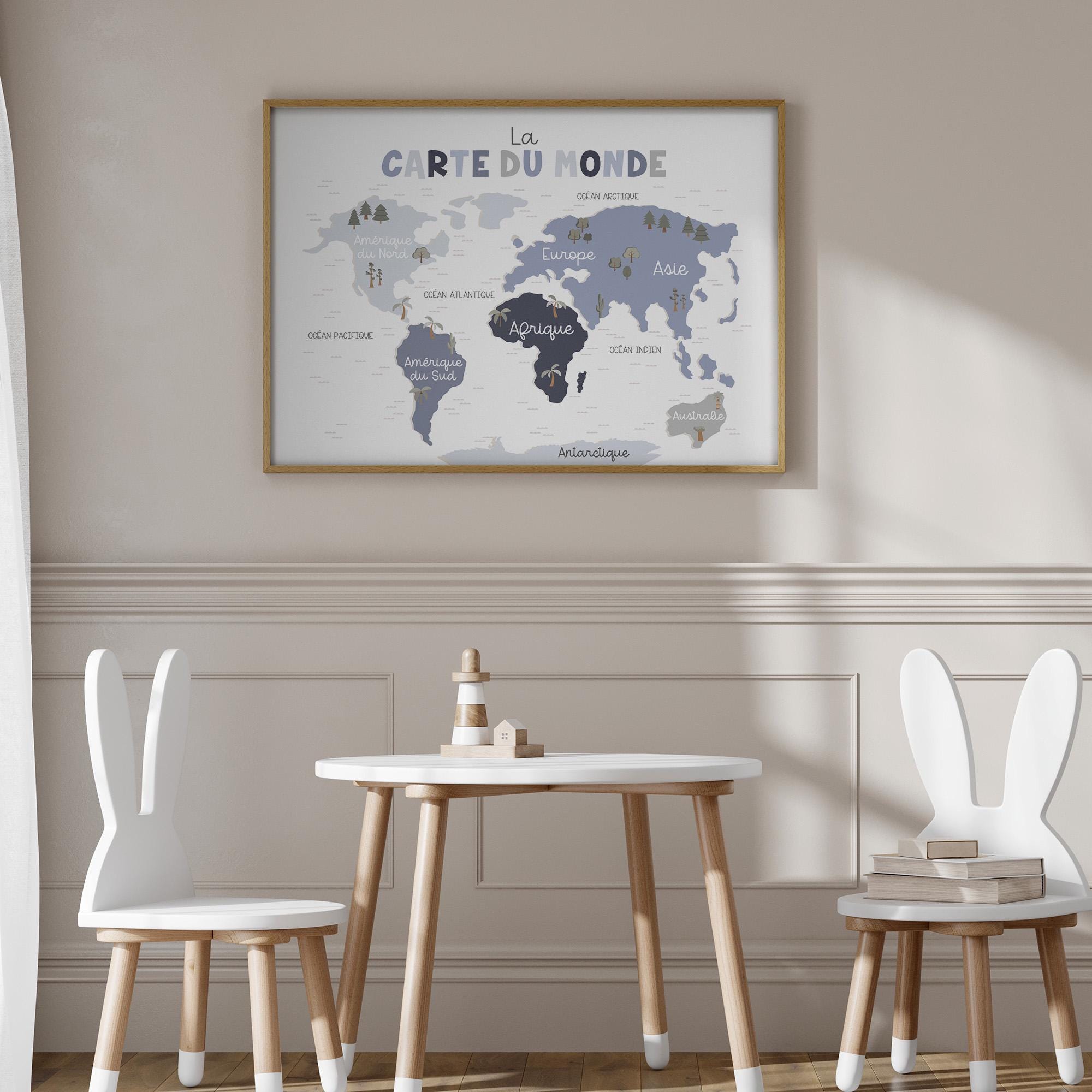 World Map Poster for Kids – Educational Wall Art for Nursery or ...
