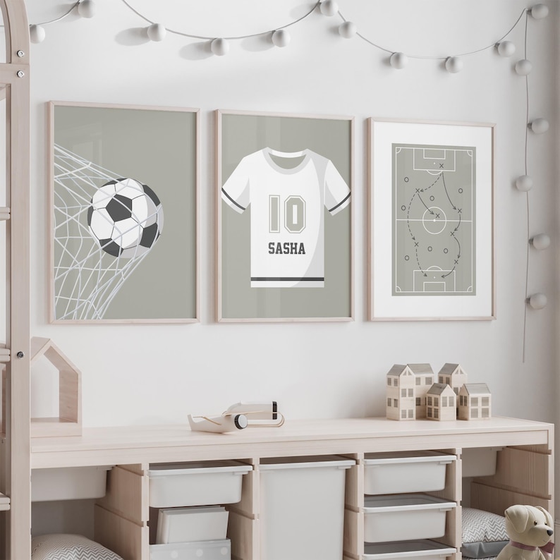Posters football pour chambre d'enfant.