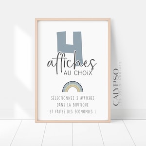 Set de 4 carteles individuales a elegir en tienda para reducir el precio unitario - Elige tus carteles mezclados