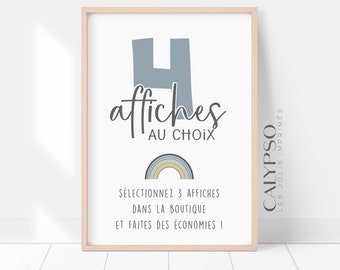 Set of 4 individual posters to choose from in the shop to reduce the unit price - Choose your posters in a jumble