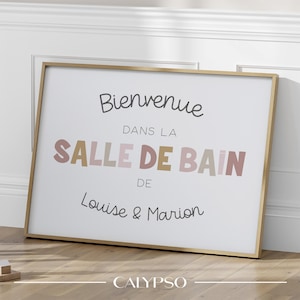 Poster personalizzato per il bagno dei bambini, decorazioni per il bagno delle ragazze, poster per il bagno