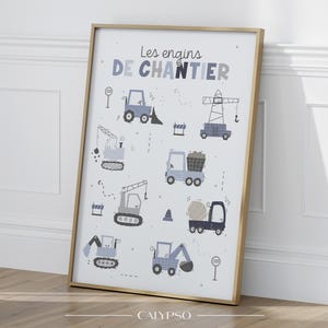 Poster di macchine edili – Poster di veicoli da costruzione per bambini