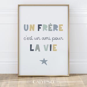 Poster „Ein Bruder ist ein Freund fürs Leben“, Wandkunst für Spielzimmer oder Kinderzimmer, Geschenk für Brüder