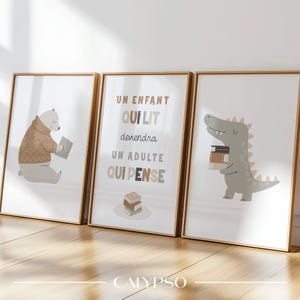 Poster dell'angolo lettura per bambini - poster un bambino che legge diventerà un adulto che pensa