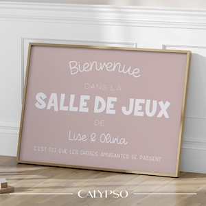 Poster personalizzato per la sala giochi francese, decorazione murale colorata per bambini