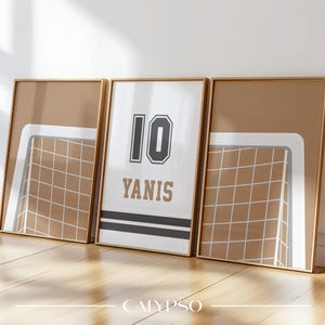 Poster di calcio personalizzati: 3 poster di goal sportivi e nomi con numero del giocatore