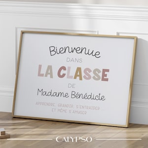 Póster personalizado de bienvenida a clase: regalo para el profesor.