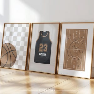 Personalisierte Basketball Poster – 3er Set Sportposter fürs Kinderzimmer