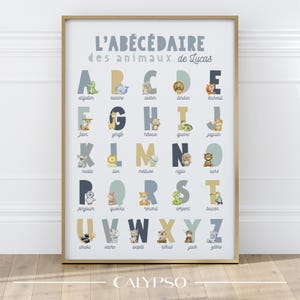 Personalisiertes Tieralphabet – Kinderalphabet-Poster mit Vornamen