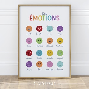 Emotionen Poster für Kinder, bunte Deko für Schule, Spielzimmer, Kinder-Gefühlsposter