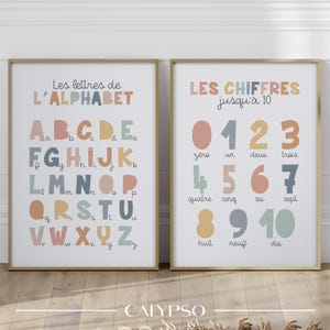 Affiches lettres et chiffres pour enfants, posters d'apprentissage école à la maison