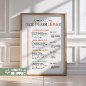 Affiche importance des problèmes en français, poster de santé mentale pour enfants