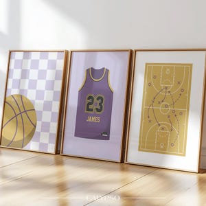 Custom basketball print – Kids Los Angeles jersey poster – Sports wall art for boys room