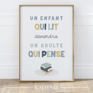 Poster educativo per bambini – Citazione sulla lettura – Decorazione colorata per biblioteca o camera da letto