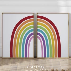 2 Regenbogenposter in leuchtenden Farben, Poster für Kinderzimmer