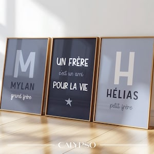 Poster personalizzati per fratelli - Decorazione murale con citazione sulla fratellanza - Un fratello è un amico per la vita