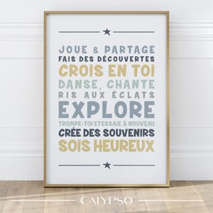 Poster con citazioni positive per bambini, decorazione da parete in francese
