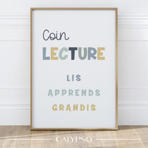 Poster per l'angolo lettura per bambini – Leggi, impara, cresci – Decorazione morbida per camera da letto o aula