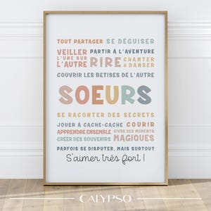 Poster con citazioni per sorelle, decorazione per la sala giochi o la cameretta delle ragazze, regalo originale per sorelle complici