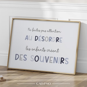 Poster per la sala giochi dei bambini - Citazione positiva: non preoccuparti del disordine