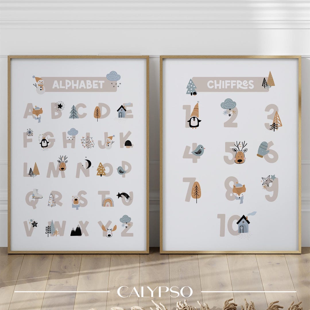 affiches-ab-c-daire-et-chiffres-sur-le-th-me-de-l-hiver-posters