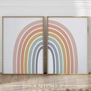 Blaue Regenbogen-Poster – 2er-Set Moderne Poster fürs Kinderzimmer
