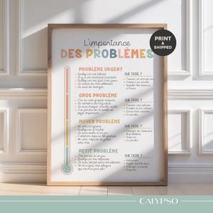 Affiche importance des problèmes en français, poster de santé mentale pour enfants