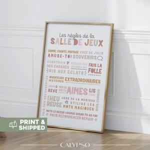 The rules of the pink playroom, wall decoration for girls' space