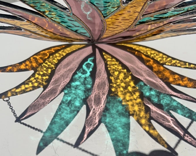 Stained Glass Agave Plant Suncatcher Etsy