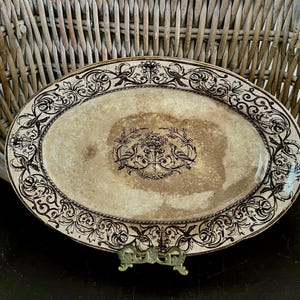 Antique Brown Transferware Platter Rathbone Smith & Co