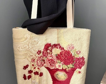 Vintage Needlepoint Tote