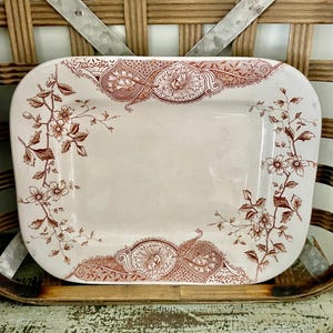 Antique Brown Transferware Platter Dale Hall Pottery England