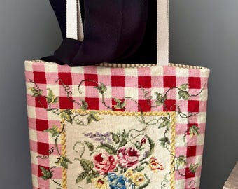 Vintage Needlepoint Tote