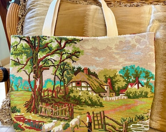 Vintage Needlepoint Tote