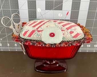 Pin Cushion in Vintage FTDA Compote