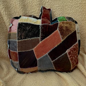 Vintage Quilt Pumpkin Pillow