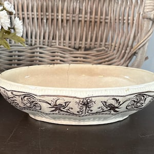 Antique Brown Transferware Bowl