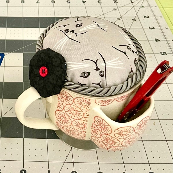 Pin Cushion in Pocket Tea Mug