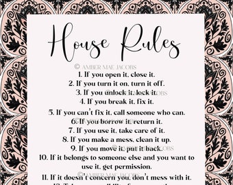 House Rules | Etsy