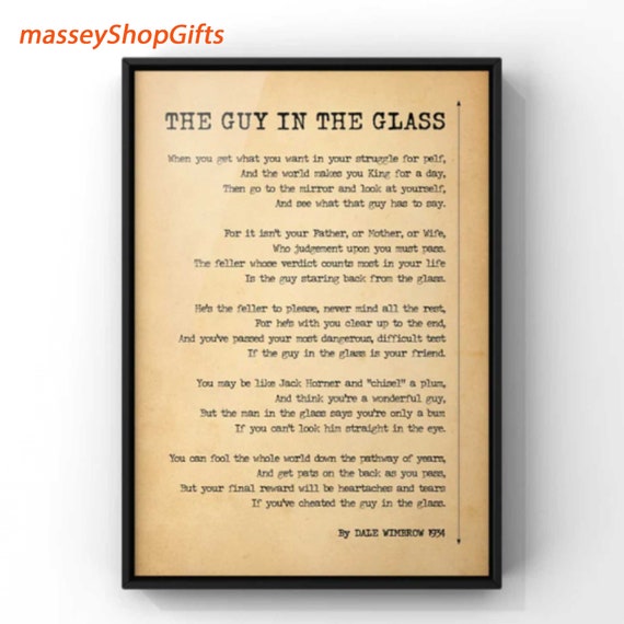 The Guy In The Glass Original Version Poems Printed by Dale Etsy The Guy In The Glass Original Version Poems Printed by Dale Etsy
