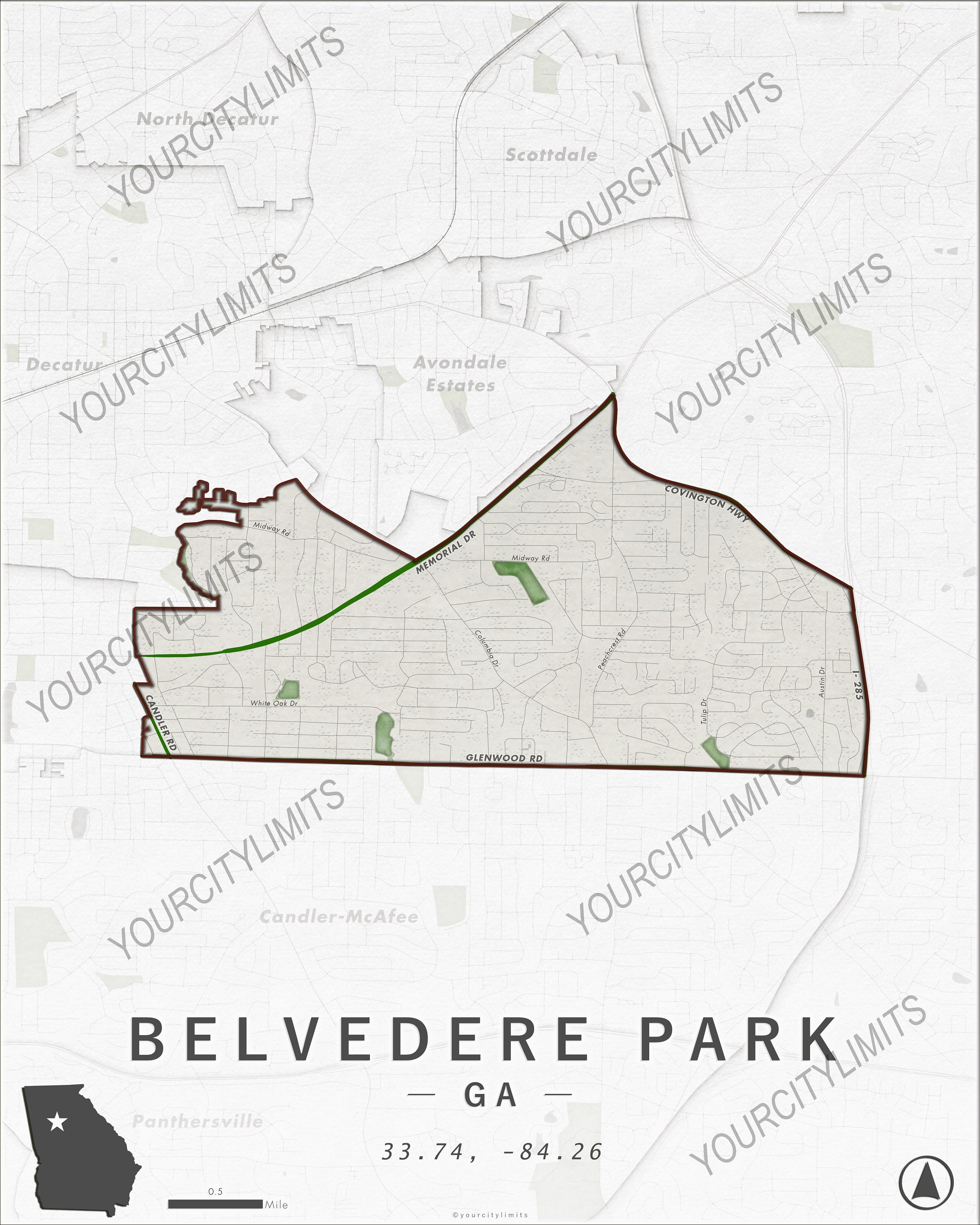 Belvedere Park Map Custom Map Personalized Map Gift Etsy Portugal