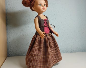 Handmade Medieval-Style Dress for Paola Reina, Miniland, or Similar Dolls (32-35 cm)