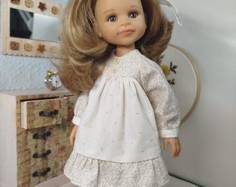 Handmade Doll Outfit: Floral Dress & Bow for Paola Reina 13&quot; Dolls