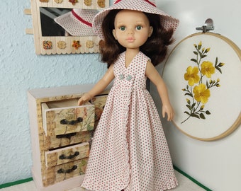 Doll Outfit: Dress, Hat, and Shoes for Paola Reina Dolls