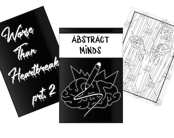 Coloring pages for adults - Printable PDF and PNG - Worse than Heartbreak collection - Part 2 - Easy & instant download