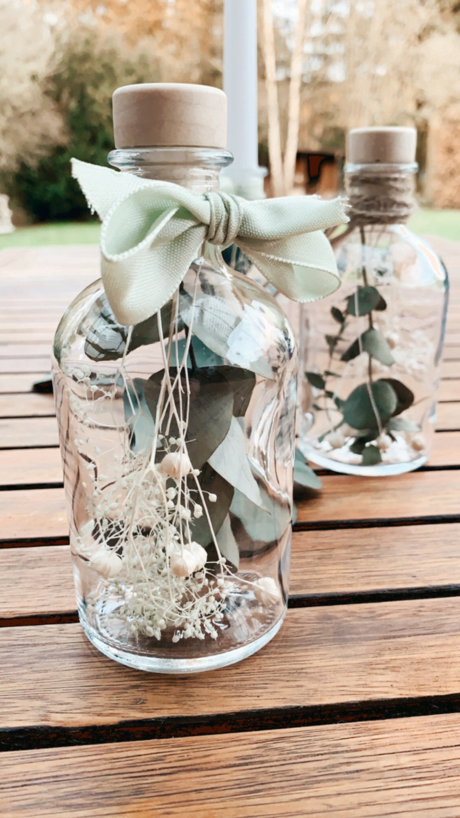 Trockenblumen Glas/ Gläser Deko Boho Hochzeit / Garten