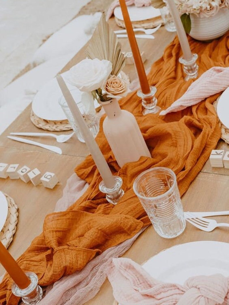 Mustard Yellow Cheesecloth Table Runner 28x118 Etsy