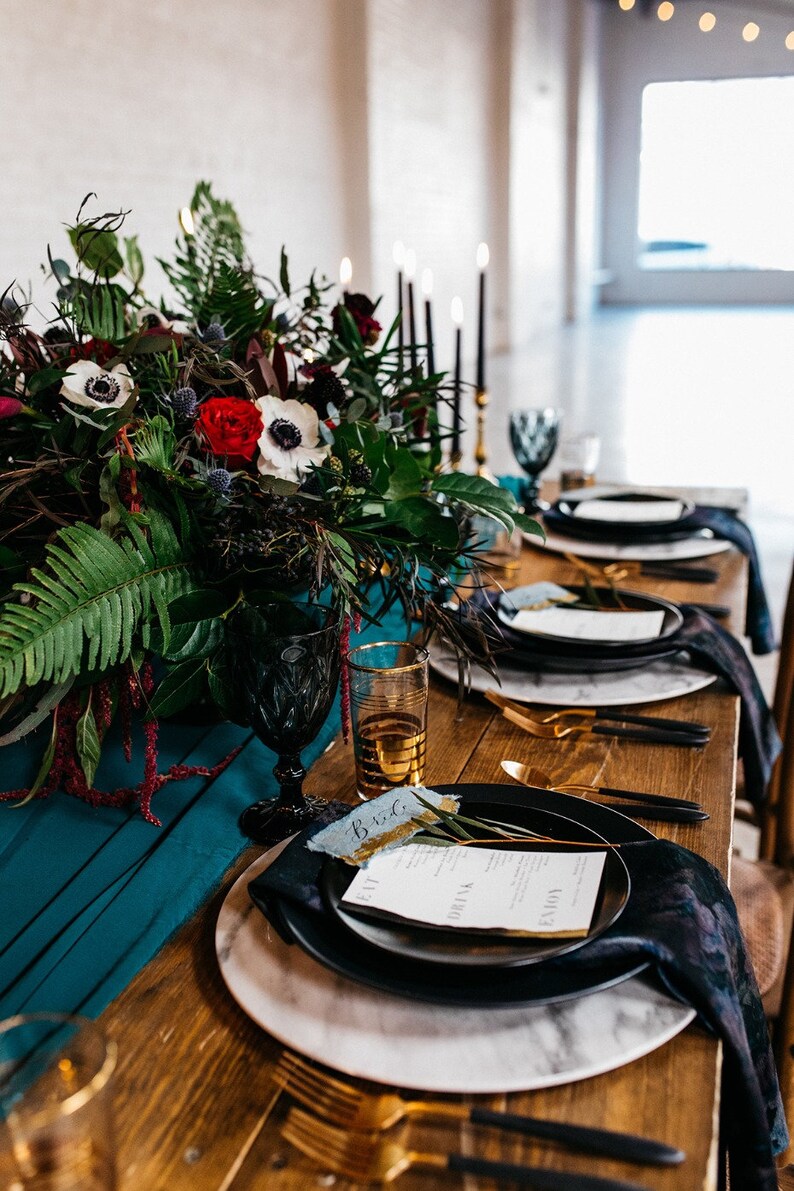 Emerald Chiffon Table Runner 28x118 Gauze Table Etsy