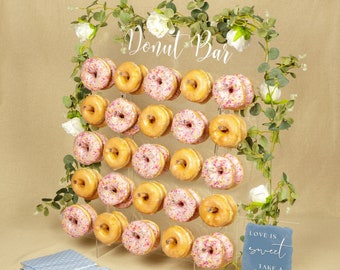 Donut Wall Display Stand - Acrylic Donut Stand Holds 50 Donuts | XL Donut Board Display | Donut Wall Stand for Party & Wedding Dessert Table