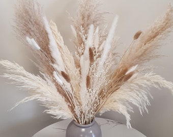 Dried Flower Bouquet | Boho Wedding Bouquet Dried Flowers Table Centrepiece | Dried Pampas Grass Decor | Large Pampas Bouquet Gift for Her